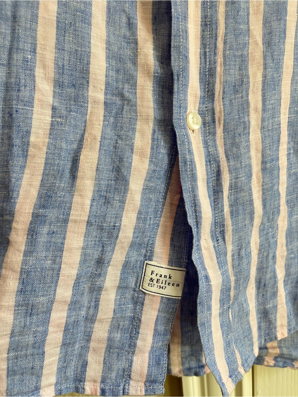 Frank & Eileen Eileen Button-Down Shirt Stripes Pink Blue size small - Picture 5 of 11